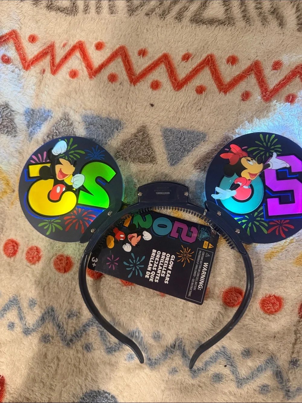 Disney Pink Hello Kitty Plush Bow Headband with Multicolor Anniversary Ear Sets